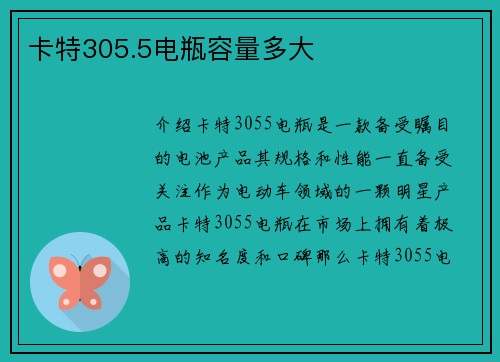 卡特305.5电瓶容量多大